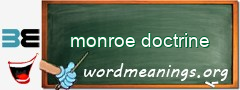 WordMeaning blackboard for monroe doctrine
